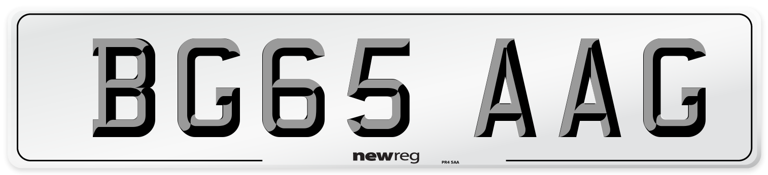 BG65 AAG Number Plate from New Reg